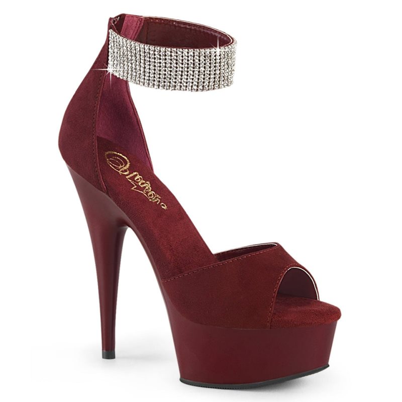 Talons Pleaser Delight-625 Femme Bordeaux | FRANCE FRWJHPSI