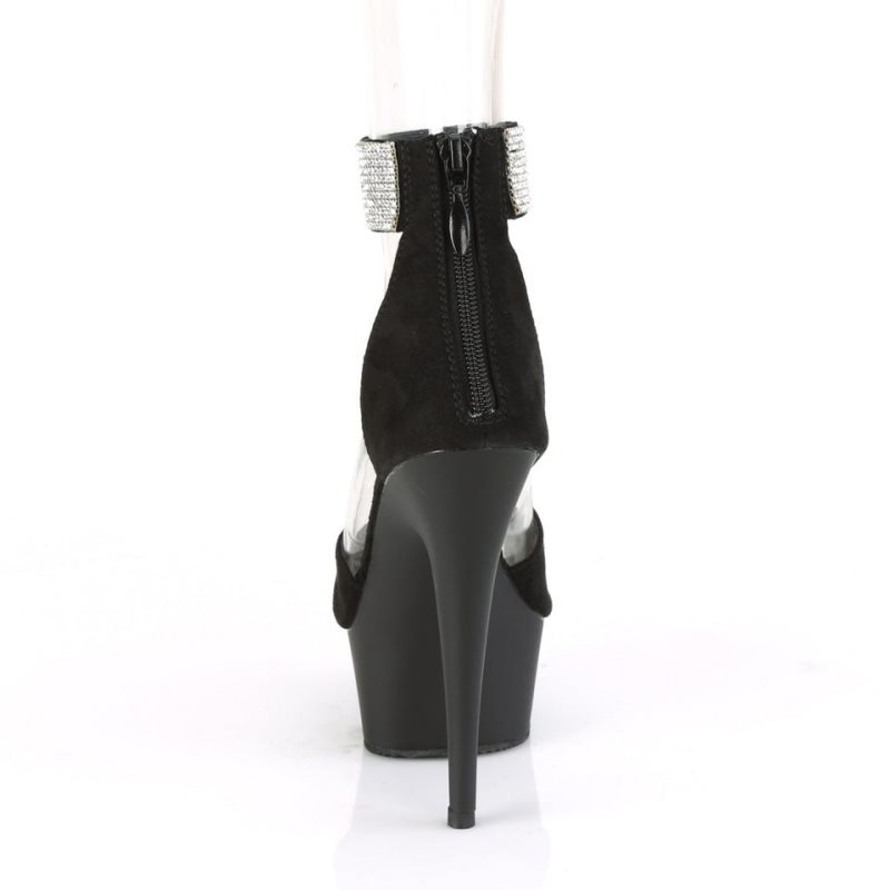 Talons Pleaser Delight-625 Suede Femme Noir | PARIS FRZOKGDI