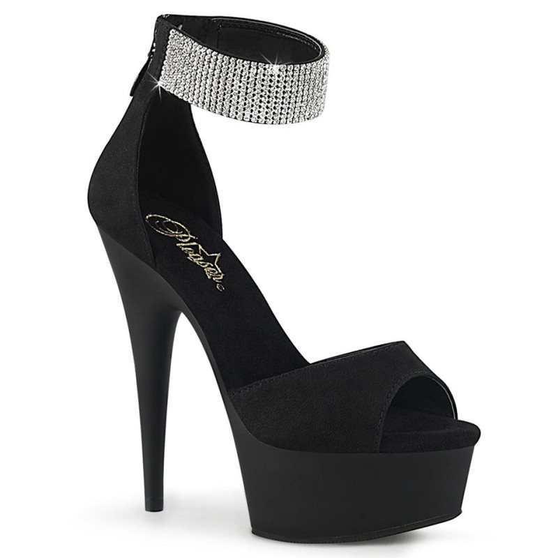 Talons Pleaser Delight-625 Suede Femme Noir | PARIS FRZOKGDI