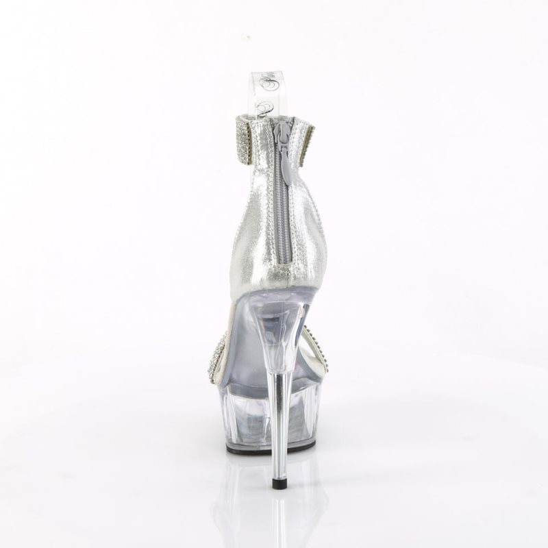 Talons Pleaser Delight-641 Femme Argent | FRANCE FRAWITNM