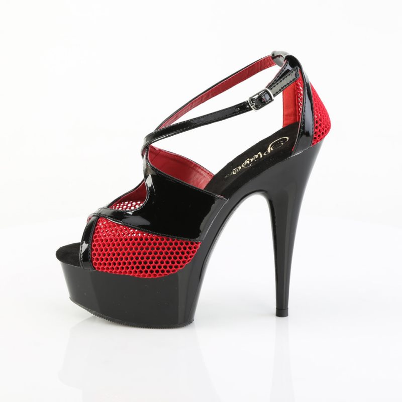 Talons Pleaser Delight-652-1 Femme Noir Rouge | PARIS FRSHKMBU