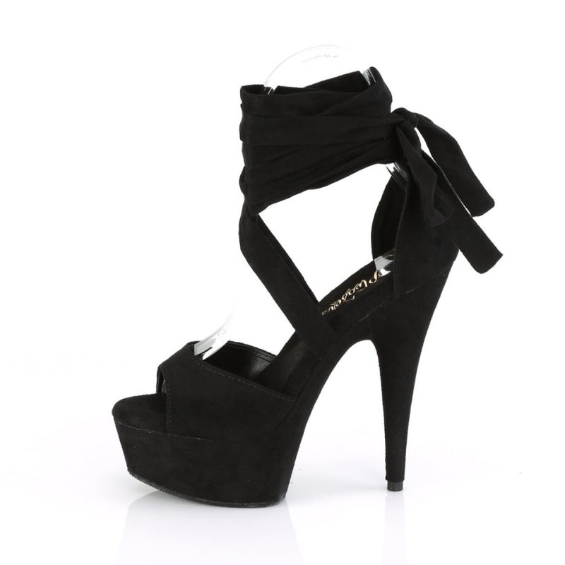 Talons Pleaser Delight-679 Suede Femme Noir | FRANCE FRIRJCFM