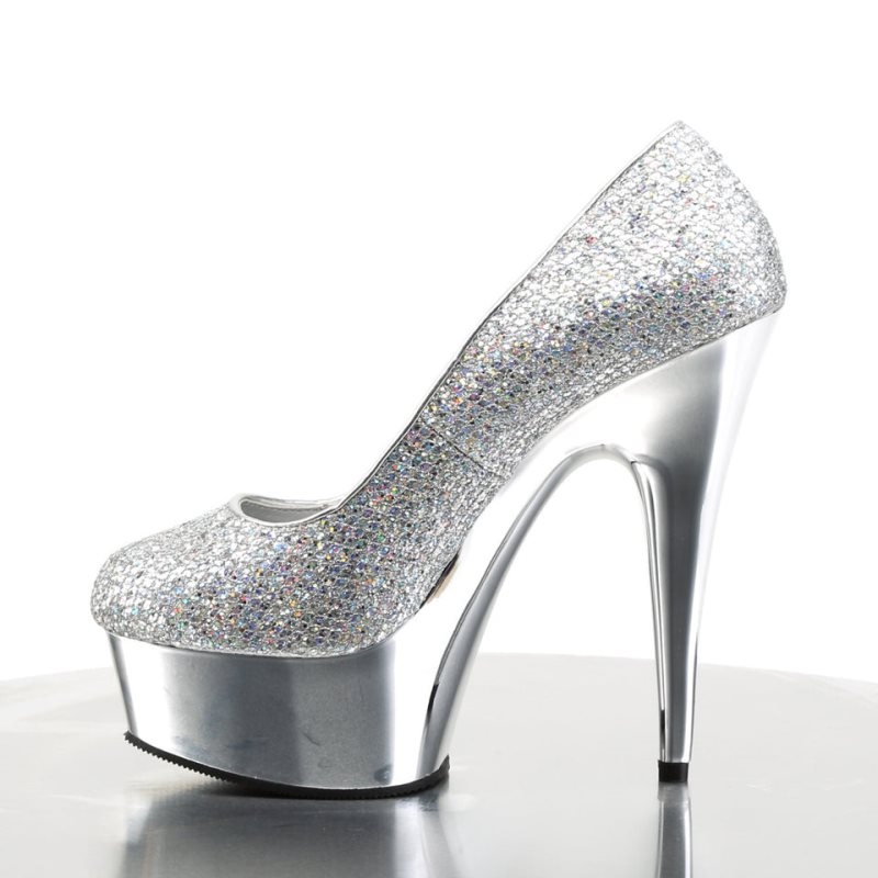 Talons Pleaser Delight-685G Femme Argent | PARIS FRLUDSPH