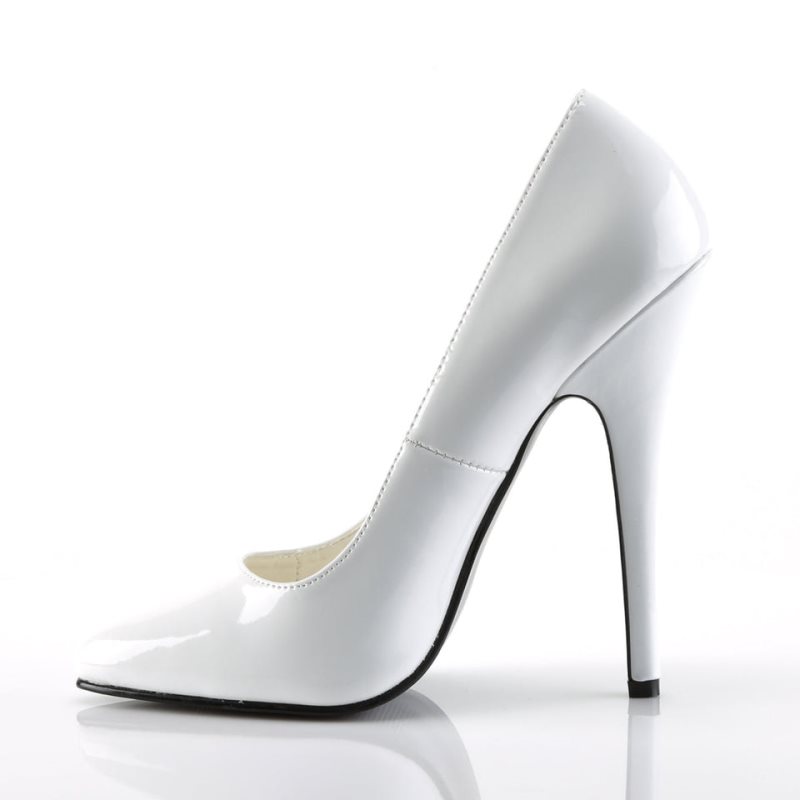 Talons Pleaser Domina-420 Femme Blanche | PARIS FRYNZEUO