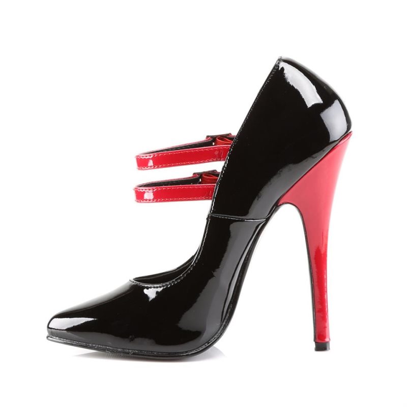 Talons Pleaser Domina-442 Femme Noir Rouge | FRANCE FRMREBWC