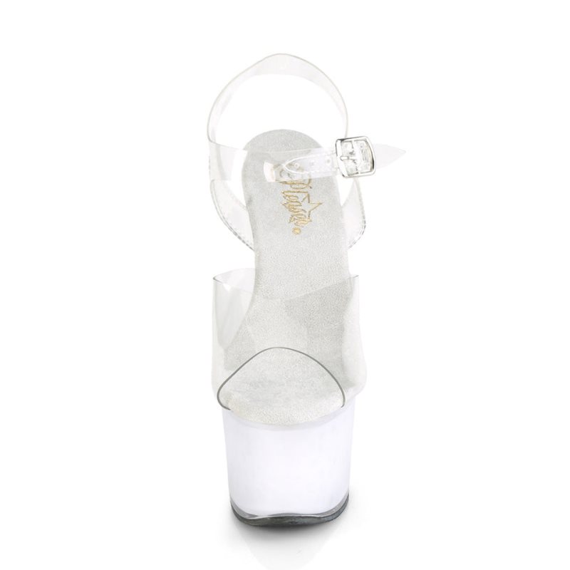 Talons Pleaser Echolite-708 Femme Blanche | FRANCE FRDAPOJB