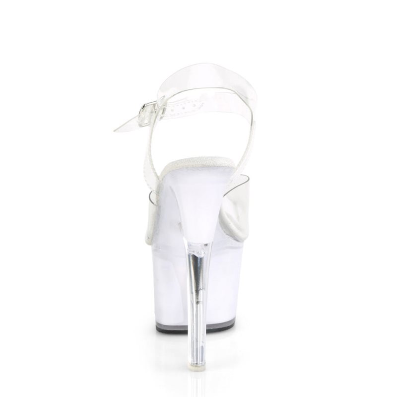 Talons Pleaser Echolite-708 Femme Blanche | FRANCE FRDAPOJB