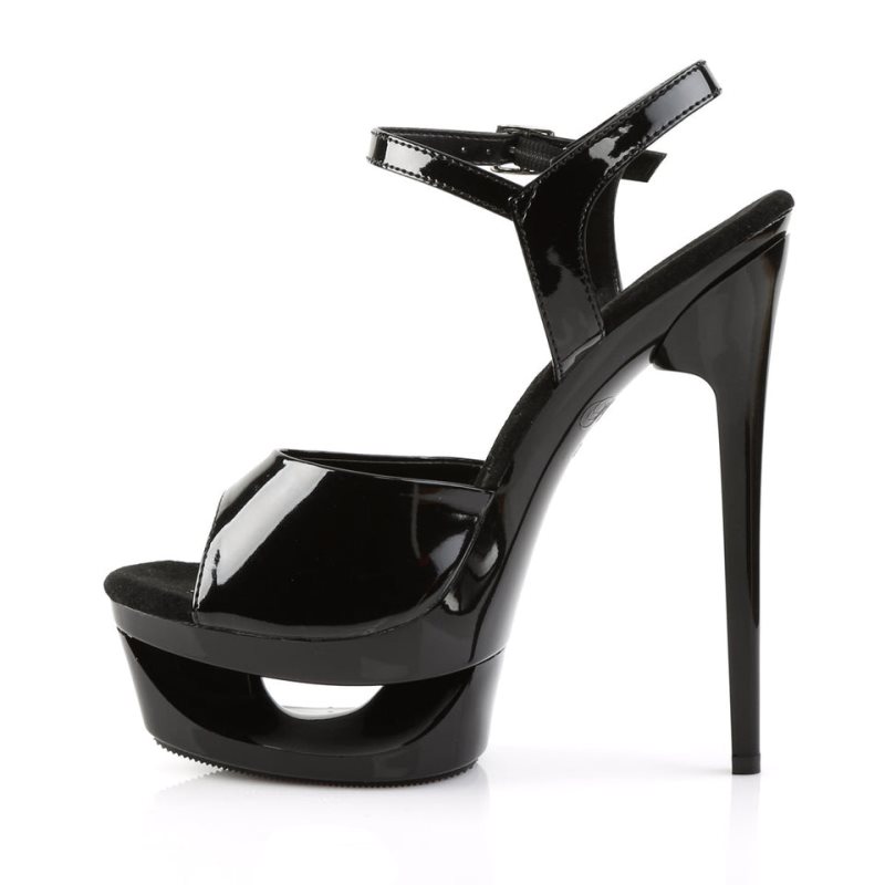 Talons Pleaser Eclipse-609 Femme Noir | FRANCE FRNPLIUA