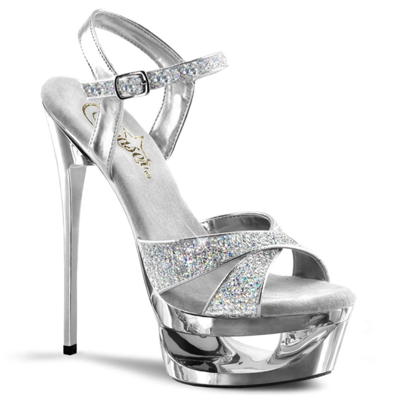 Talons Pleaser Eclipse-619G Femme Argent | FRANCE FRRWSAIO