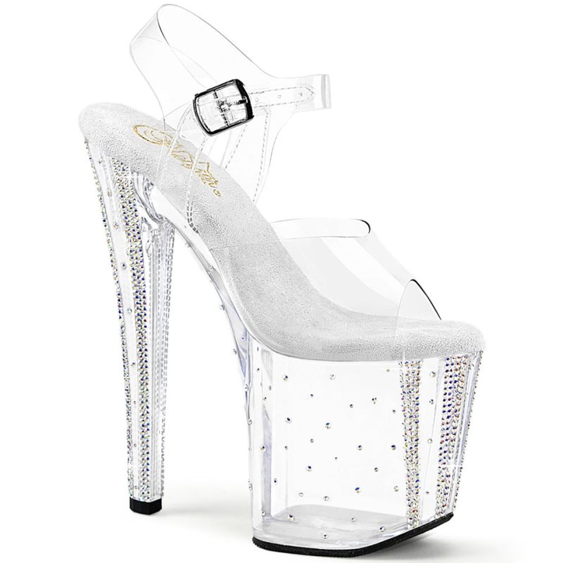 Talons Pleaser Enchant-708RS-01 Femme Clear | FRANCE FRNBSZIO