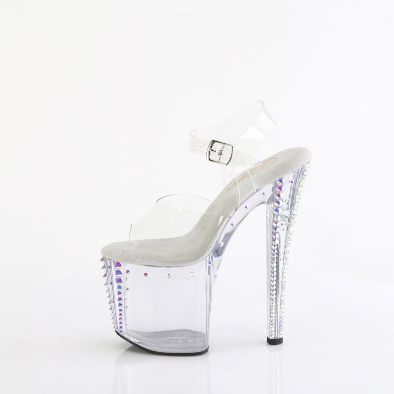 Talons Pleaser Enchant-708RS-02 Femme Clear | PARIS FRXQKLPV