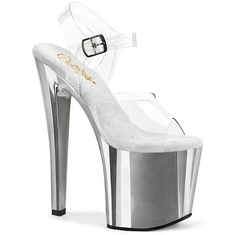 Talons Pleaser Enchant-708 Femme Argent | FRANCE FRXHTUEL