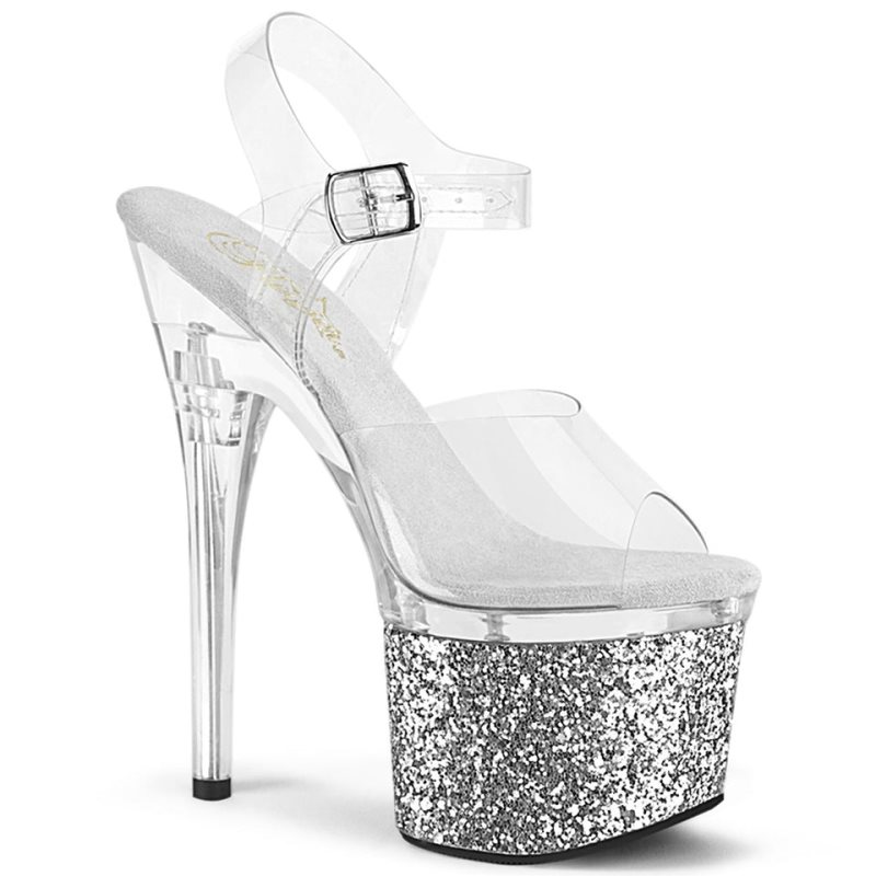 Talons Pleaser Esteem-708LG Femme Argent | PARIS FRUYSERC