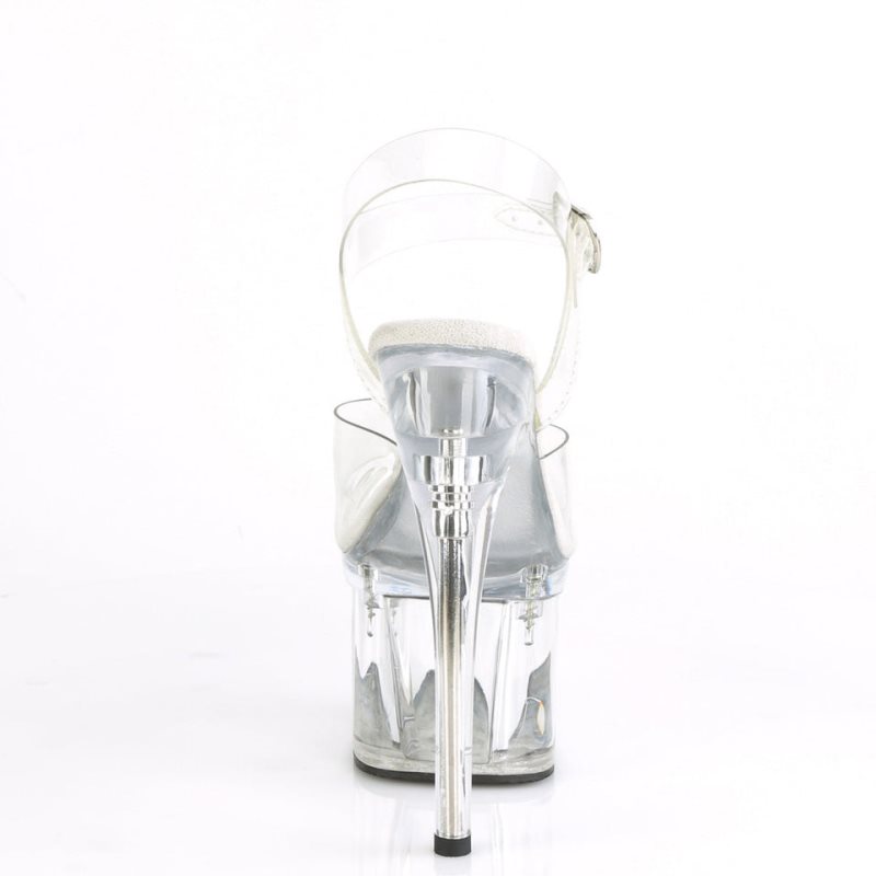 Talons Pleaser Esteem-708 Femme Clear | FRANCE FRZKETPW