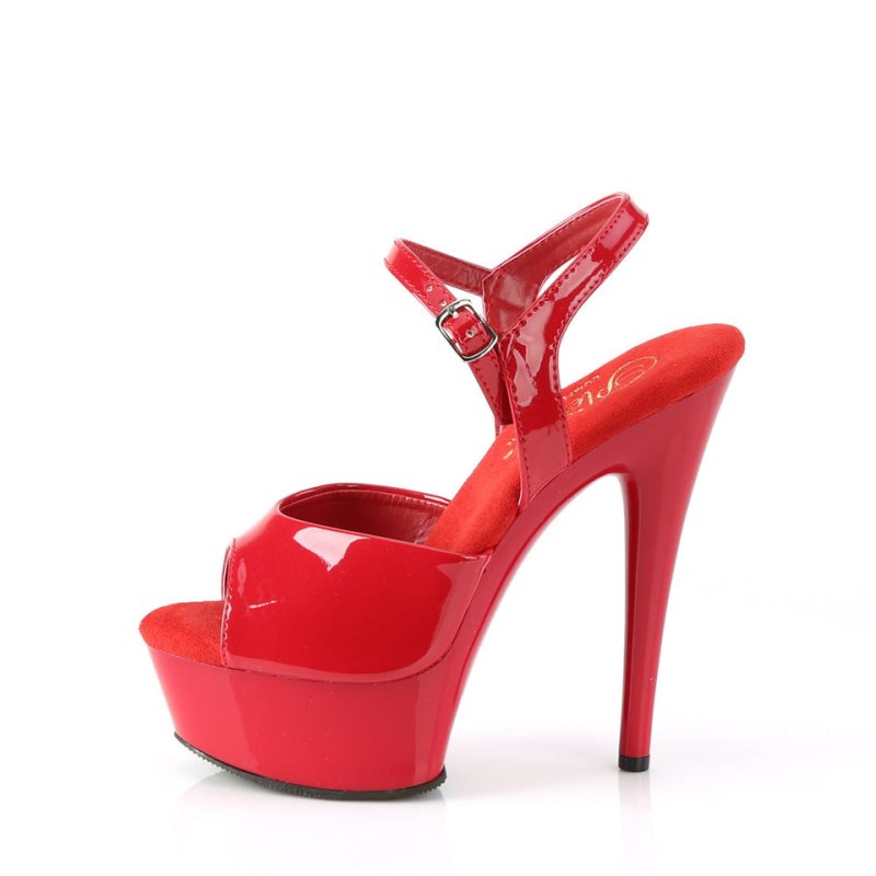 Talons Pleaser Excite-609 Femme Rouge | FRANCE FRQLNFXC