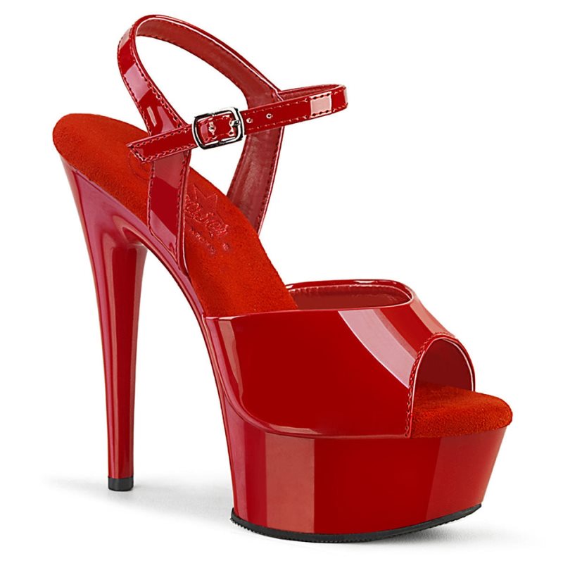 Talons Pleaser Excite-609 Femme Rouge | FRANCE FRQLNFXC