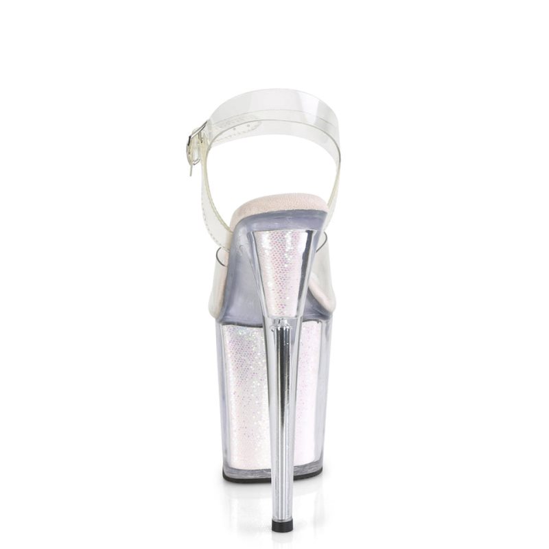 Talons Pleaser Flamingo-808G Femme Blanche | FRANCE FRQEPGIA