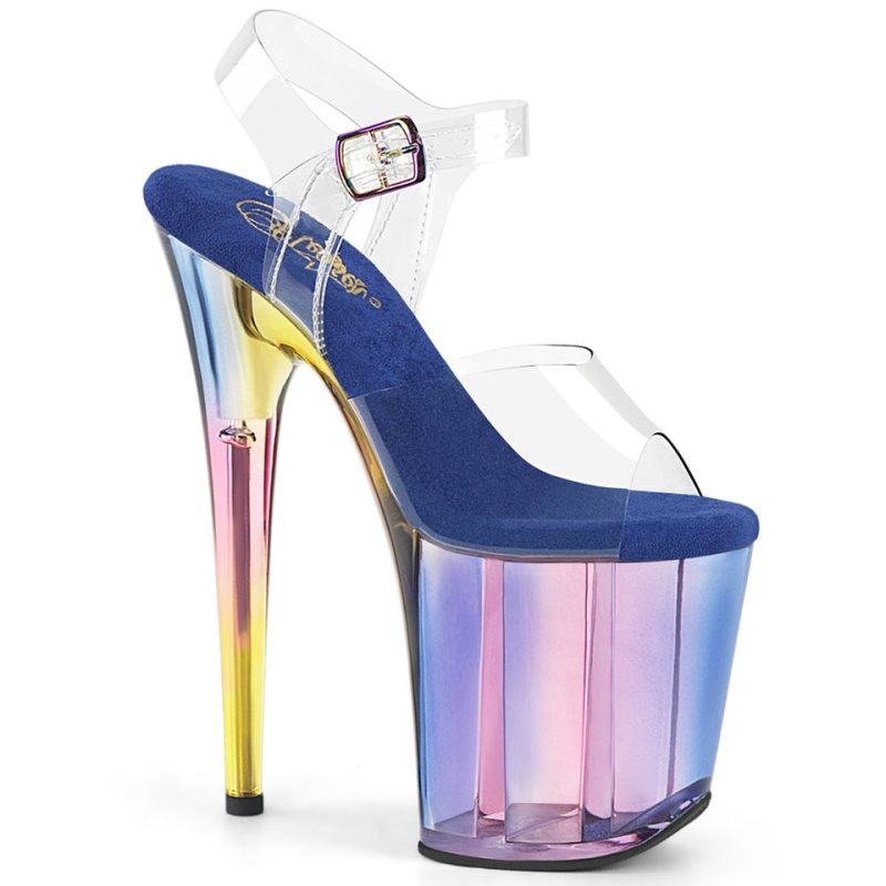 Talons Pleaser Flamingo-808HT Femme Bleu | PARIS FRCEMOUN