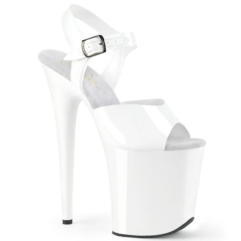 Talons Pleaser Flamingo-808N Femme Blanche | FRANCE FRJZVFDY