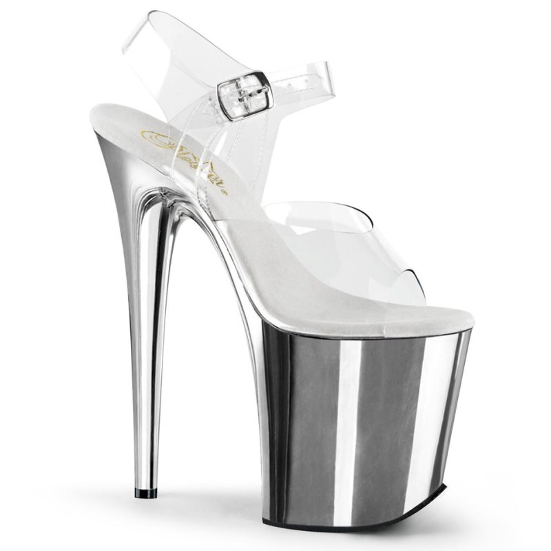 Talons Pleaser Flamingo-808 Femme Argent | FRANCE FRBSHAWY