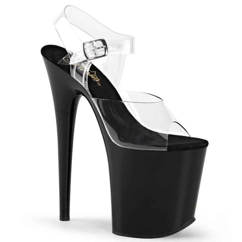 Talons Pleaser Flamingo-808 Femme Noir | FRANCE FRIJYFVQ