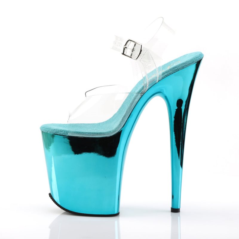 Talons Pleaser Flamingo-808 Femme Turquoise | PARIS FRPFVJID