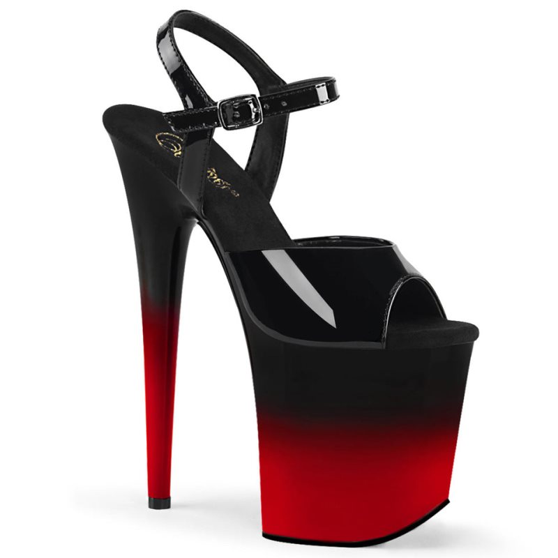 Talons Pleaser Flamingo-809BR-H Femme Noir Rouge | FRANCE FRSNMHKX