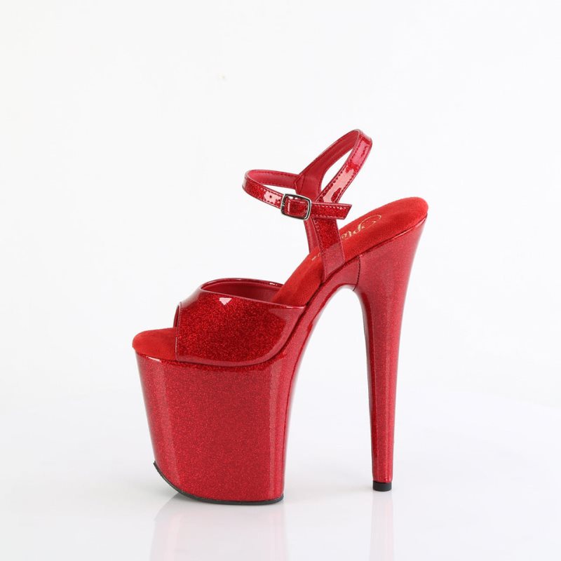 Talons Pleaser Flamingo-809GP Femme Rouge | PARIS FRSXWJIO