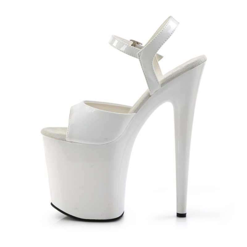 Talons Pleaser Flamingo-809 Femme Blanche | PARIS FRAPMNGO