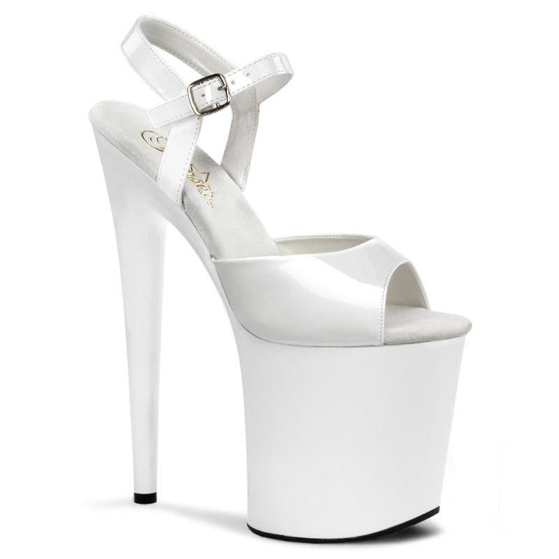 Talons Pleaser Flamingo-809 Femme Blanche | PARIS FRAPMNGO