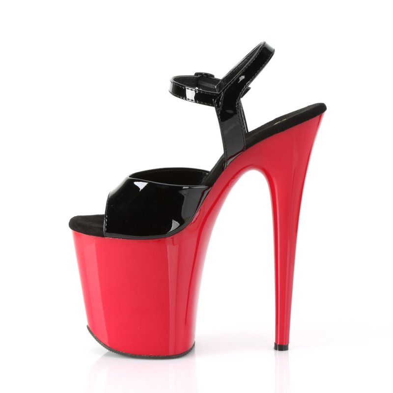 Talons Pleaser Flamingo-809 Femme Noir Rouge | FRANCE FRGILMRJ