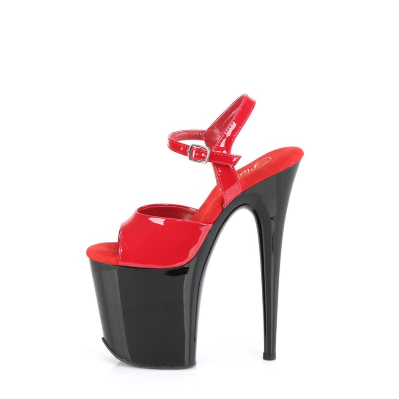 Talons Pleaser Flamingo-809 Femme Rouge Noir | FRANCE FRCZLAMO