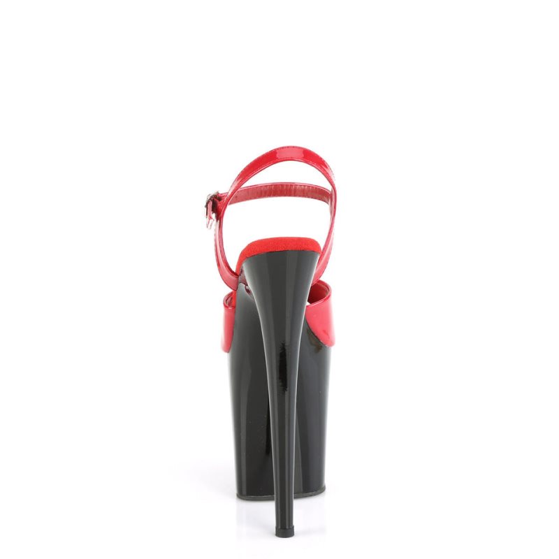 Talons Pleaser Flamingo-809 Femme Rouge Noir | FRANCE FRCZLAMO