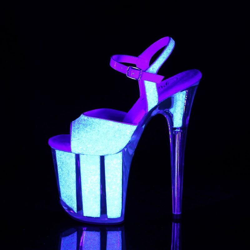 Talons Pleaser Flamingo-810UVG Femme Blanche | PARIS FRJIMAWK