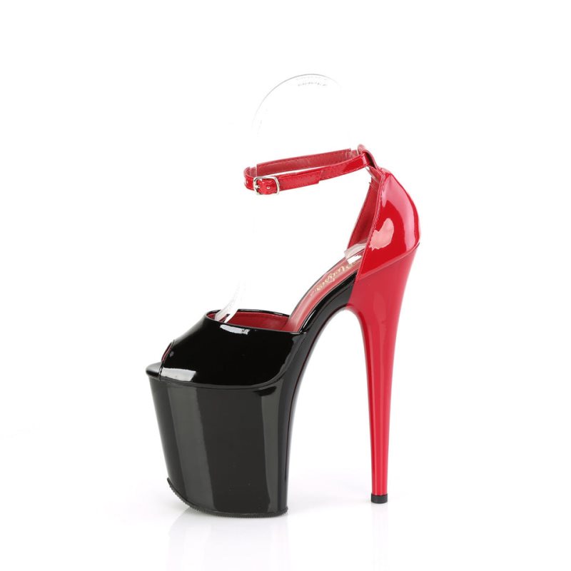 Talons Pleaser Flamingo-868 Femme Noir Rouge | FRANCE FRKNFWOL