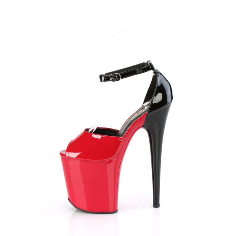 Talons Pleaser Flamingo-868 Femme Rouge Noir | FRANCE FRKSWGUY