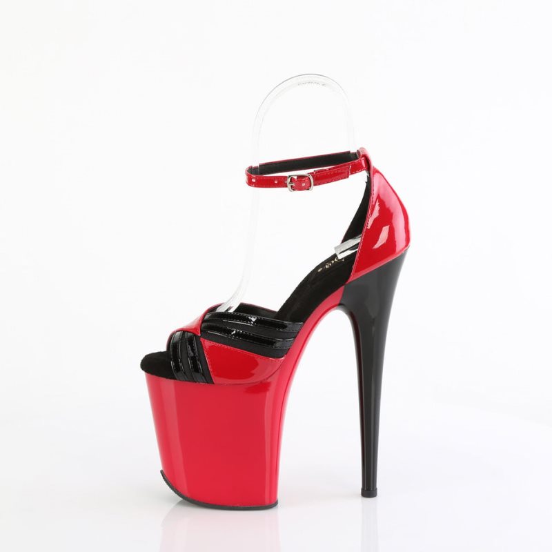 Talons Pleaser Flamingo-884 Femme Rouge Noir | FRANCE FRJTUVGK