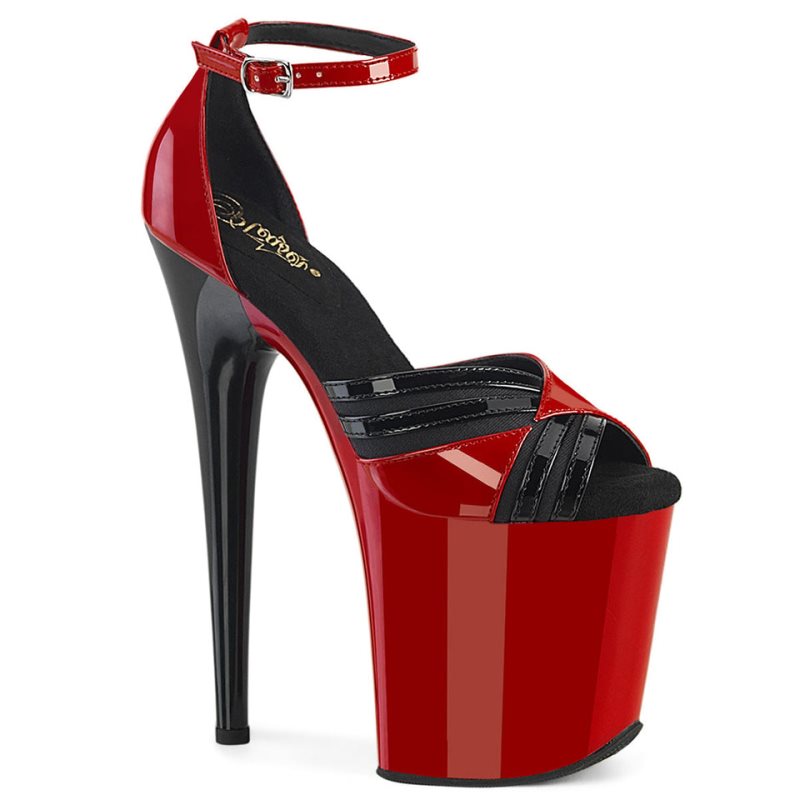 Talons Pleaser Flamingo-884 Femme Rouge Noir | FRANCE FRJTUVGK