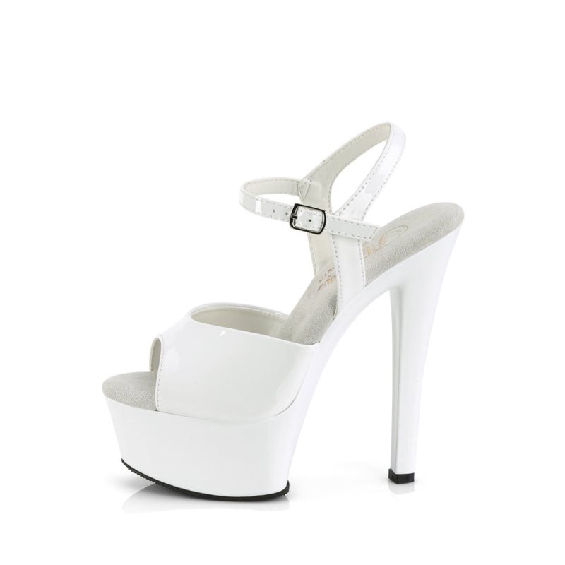 Talons Pleaser Gleam-609 Femme Blanche | PARIS FRJGZIKN