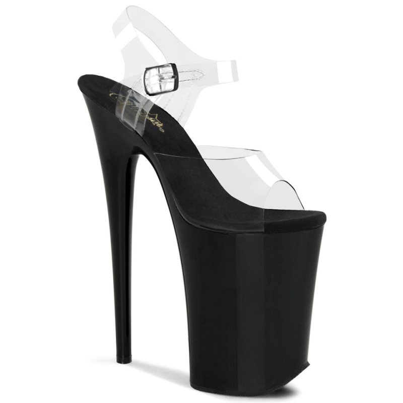 Talons Pleaser Infinity-908 Femme Noir | FRANCE FRATYWXL