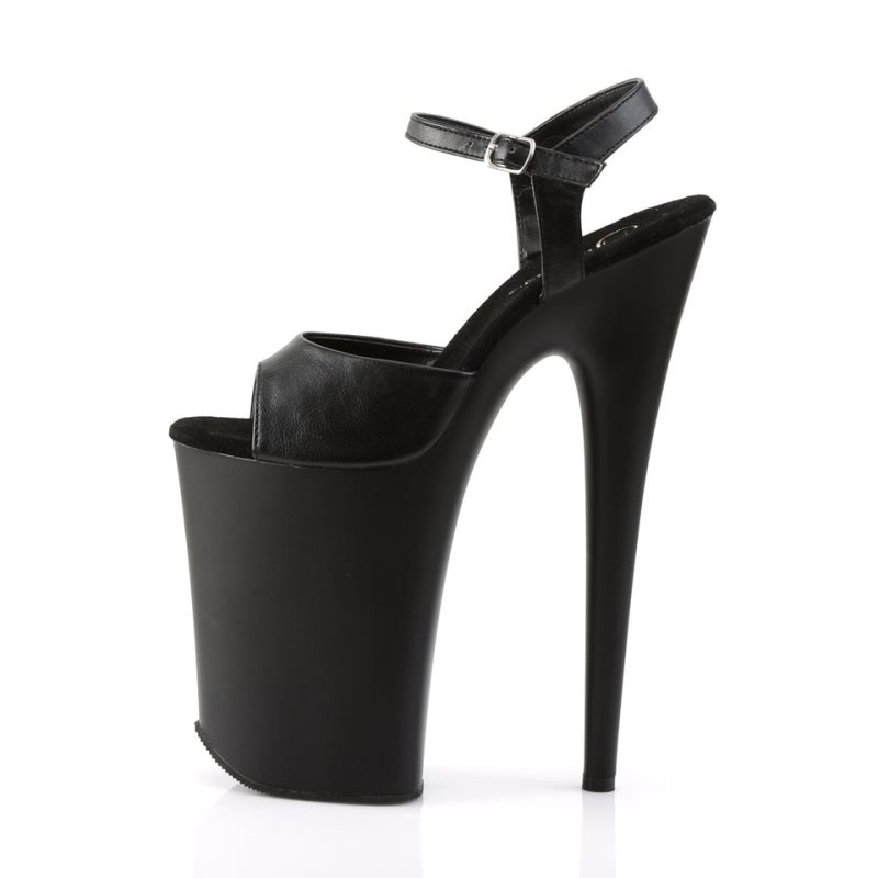 Talons Pleaser Infinity-909 Vegan Leather Femme Noir | PARIS FRILHNGU