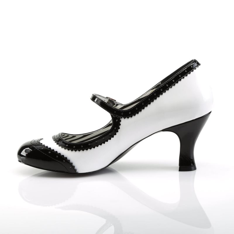 Talons Pleaser Jenna-06 Femme Blanche Noir | PARIS FRCYJZVO