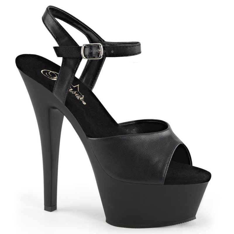 Talons Pleaser Kiss-209 Vegan Leather Femme Noir | PARIS FROEXRDU