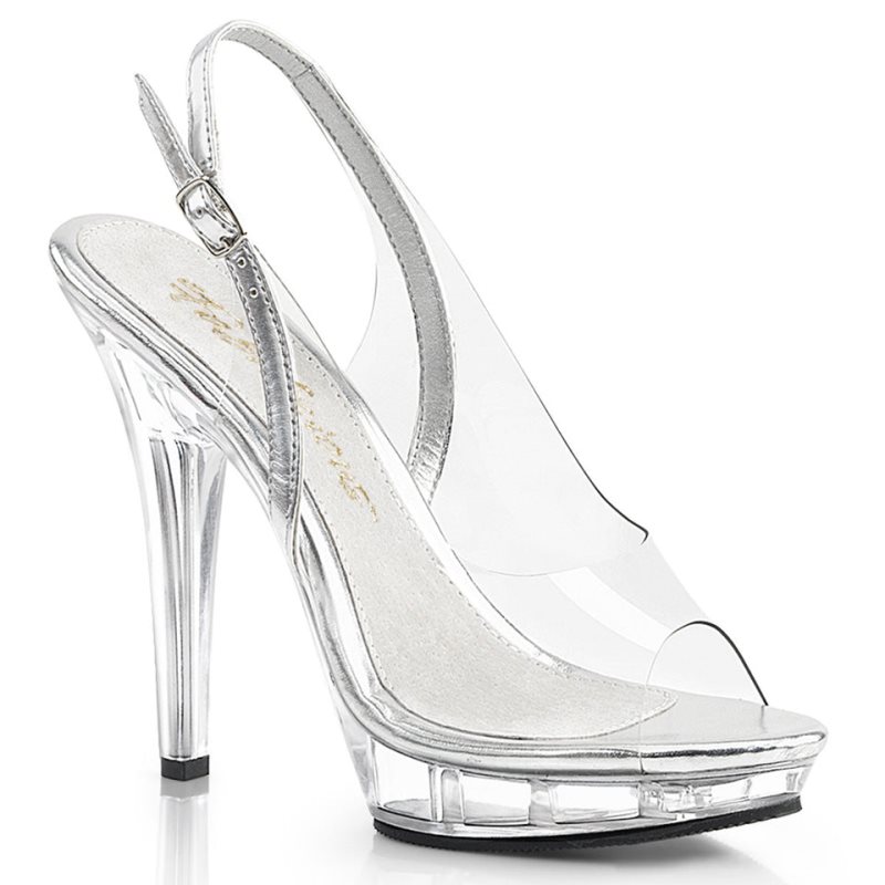 Talons Pleaser Lip-150 Femme Argent | PARIS FRVERULT