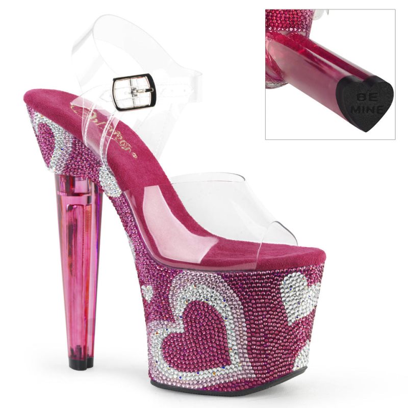 Talons Pleaser Lovesick-708HEART Femme Rose | PARIS FRVTBUFD