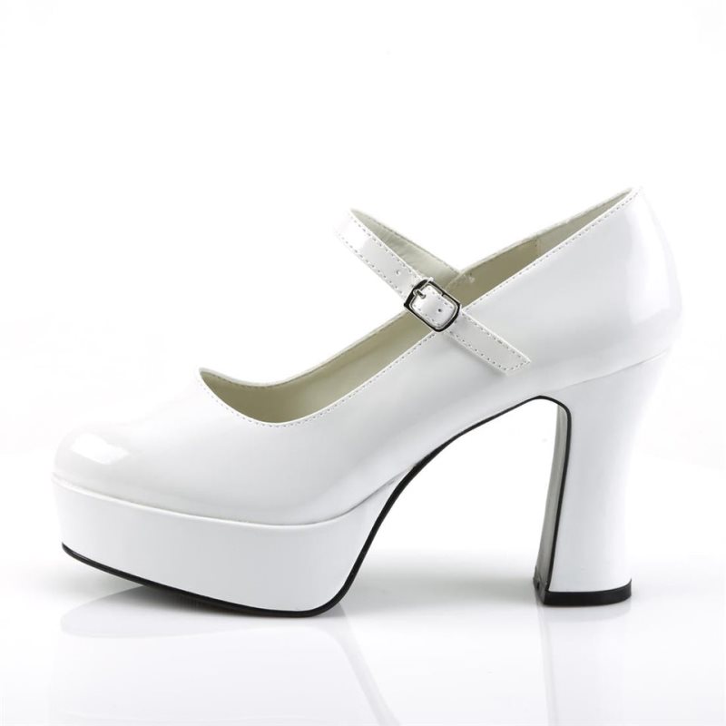 Talons Pleaser Maryjane-50 Femme Blanche | PARIS FRWQIUJE