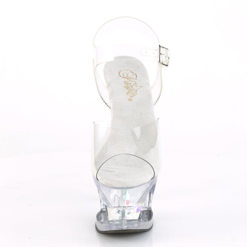 Talons Pleaser Moon-708DIA Femme Clear | FRANCE FRXZVEJL