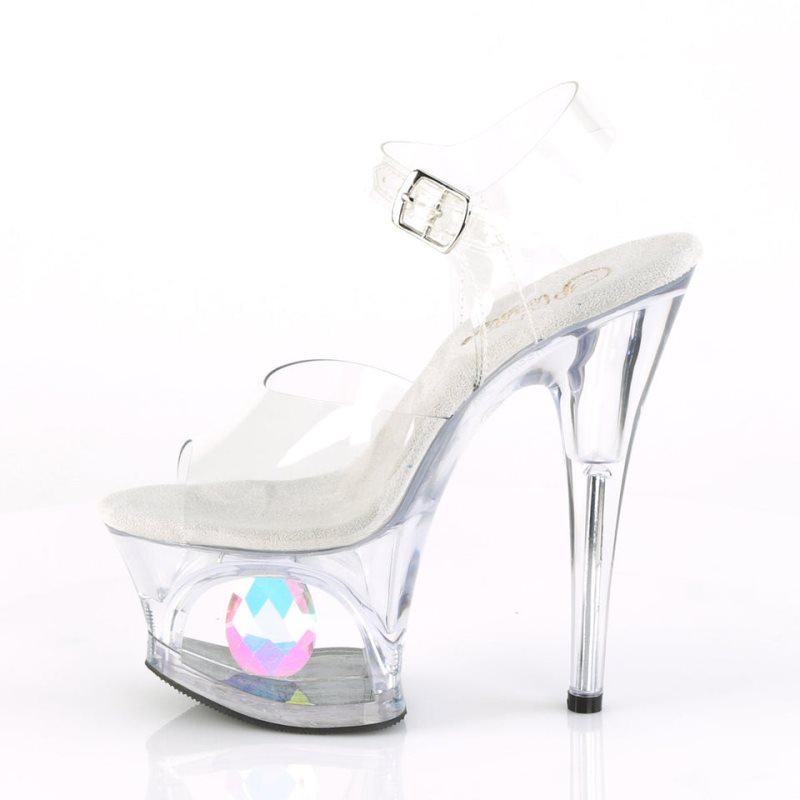 Talons Pleaser Moon-708DIA Femme Clear | FRANCE FRXZVEJL