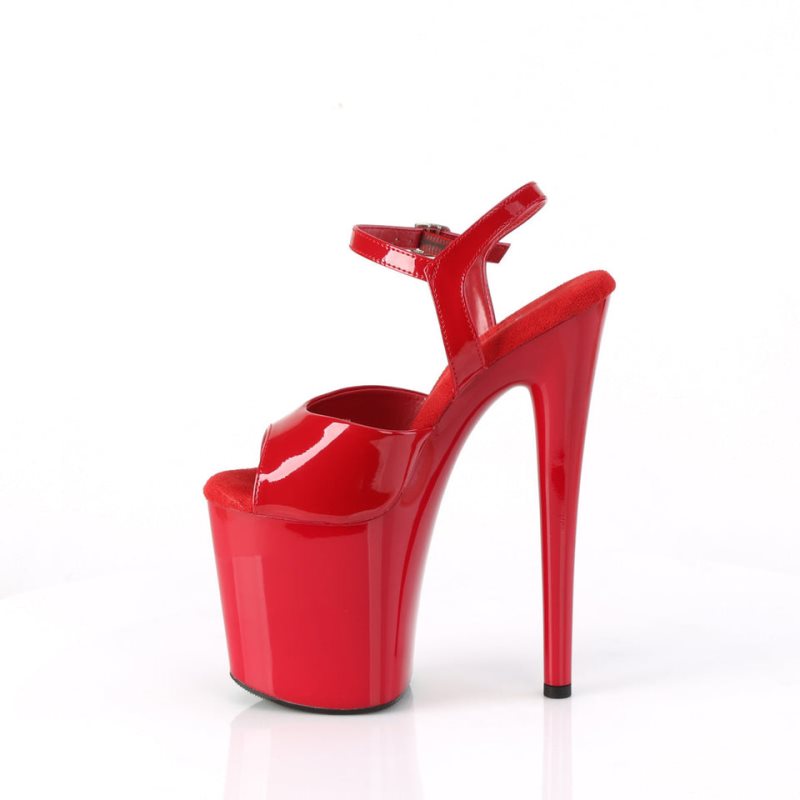 Talons Pleaser Naughty-809 Femme Rouge | PARIS FRCYLRAJ