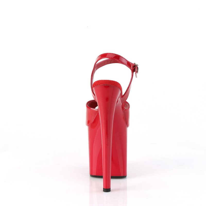 Talons Pleaser Naughty-809 Femme Rouge | PARIS FRCYLRAJ